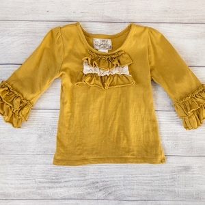 2T Sado Mustard Ruffles Top